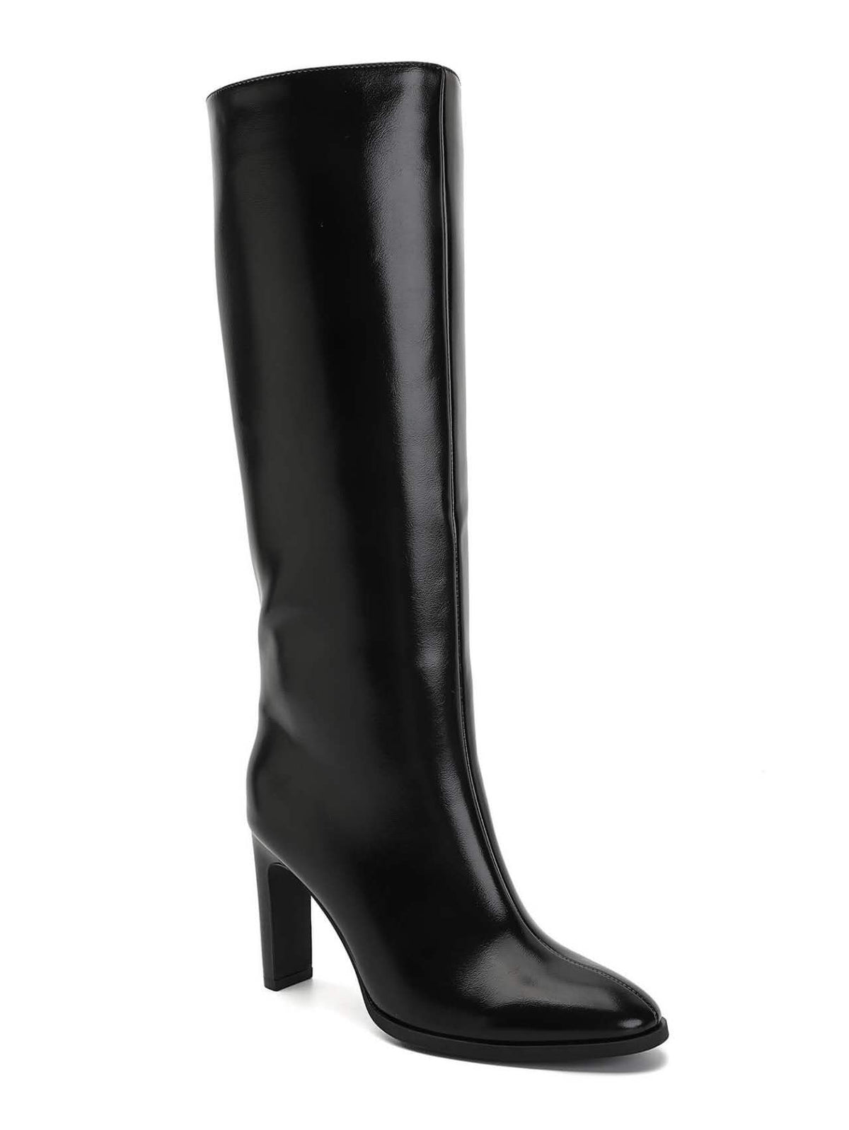 Bottes Hautes en simili-Cuir Glacé - noir