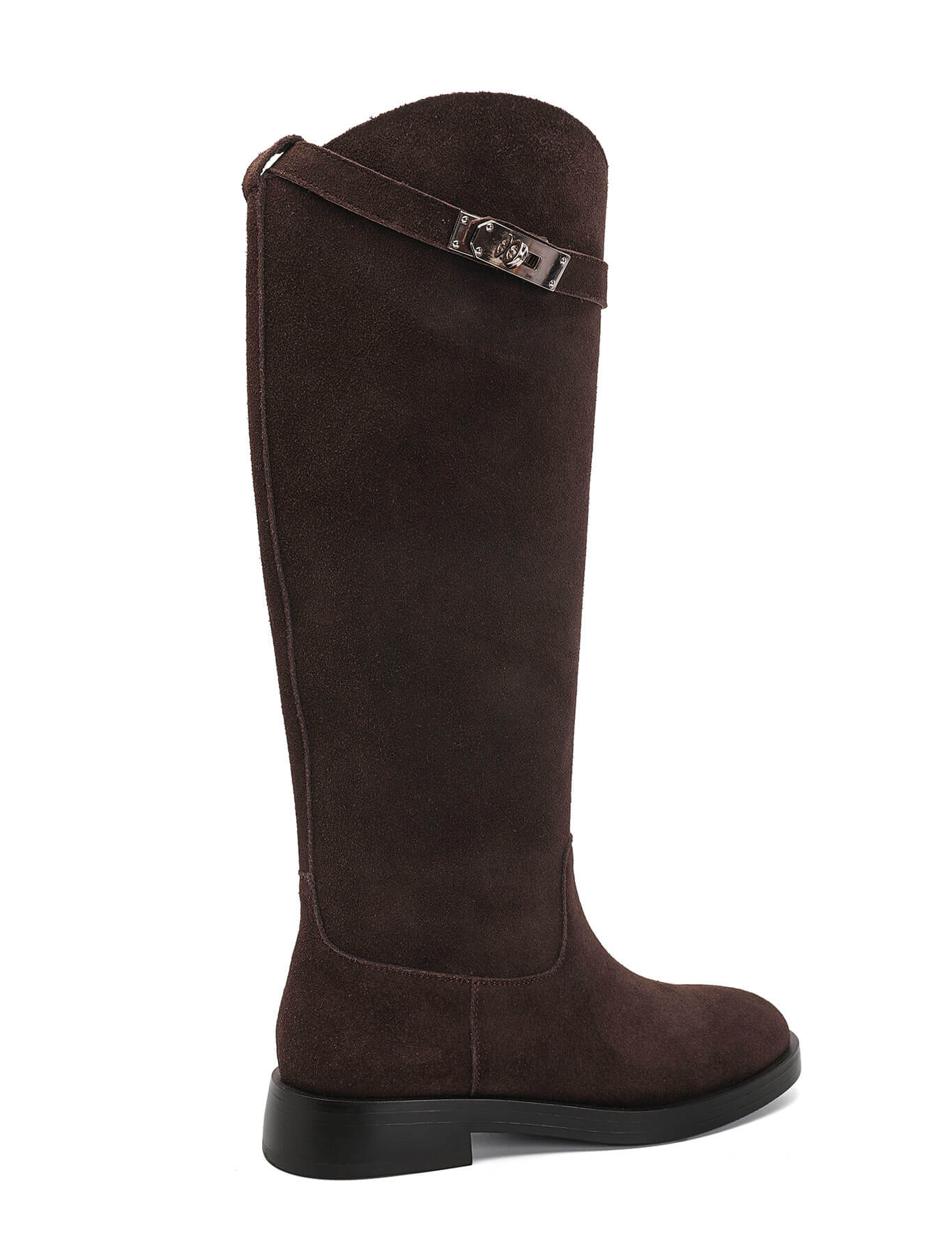 Bottes Cavalières en Suède Marron Chocolat