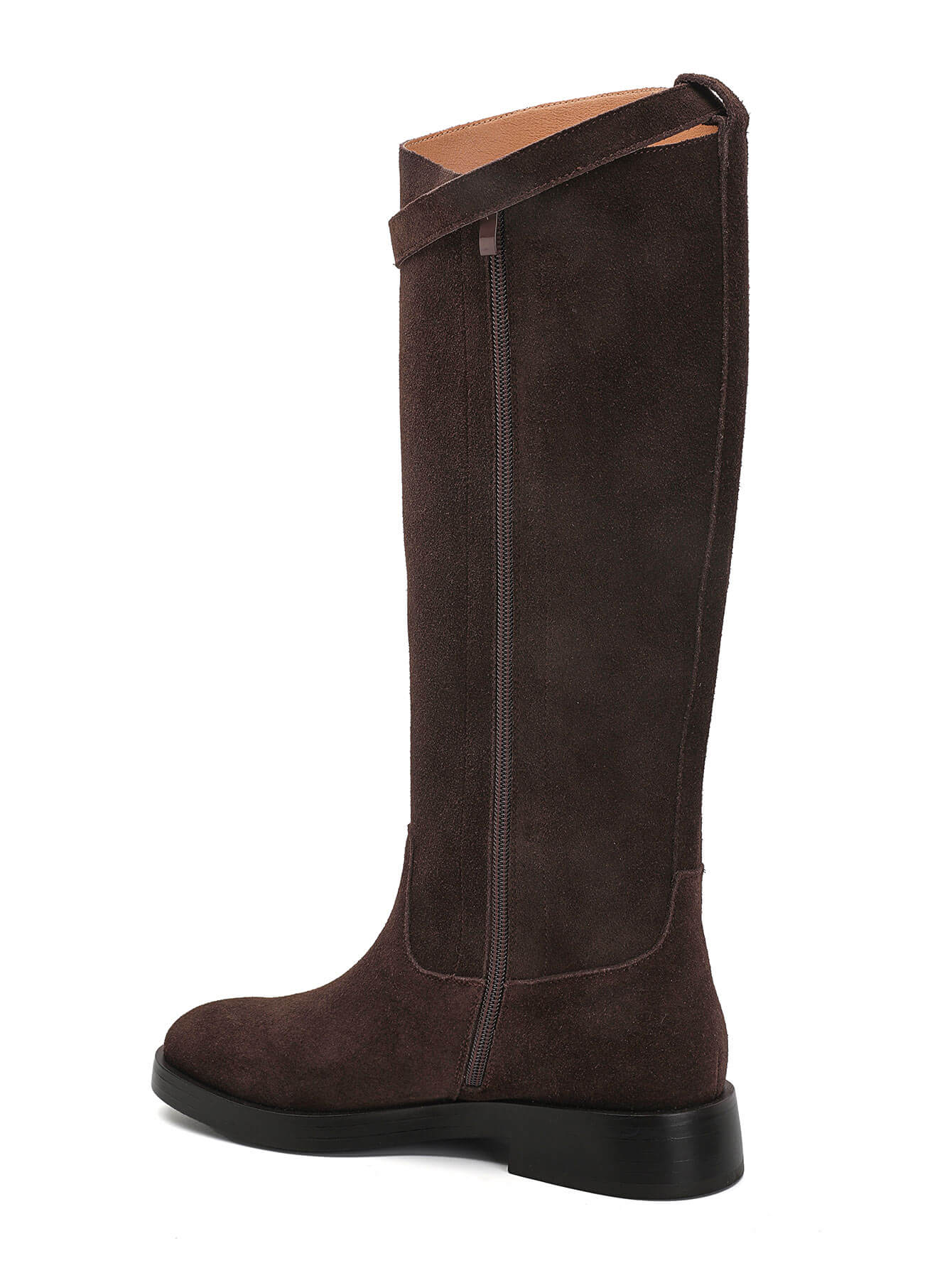 Bottes Cavalières en Suède Marron Chocolat