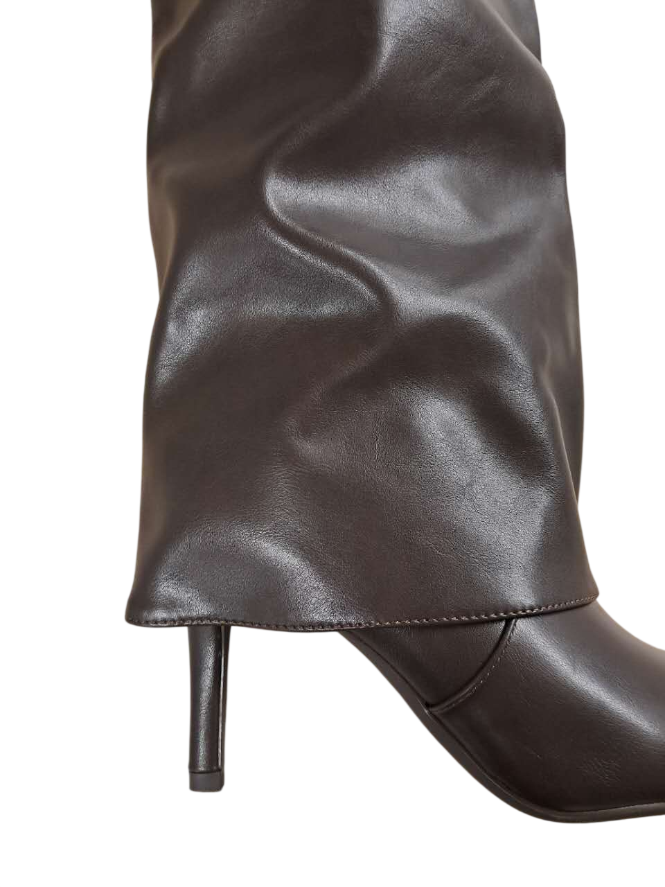 Bottes guêtres à talon aiguille et bout pointu, Marron