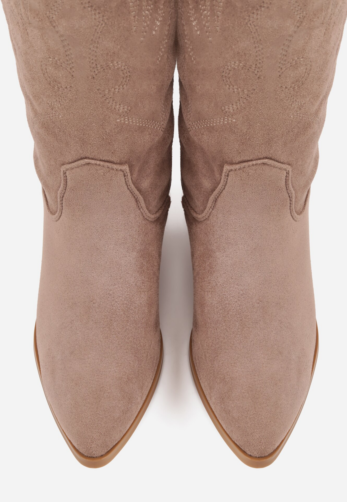 Botte Santiags suédine style Cowboy, Taupe