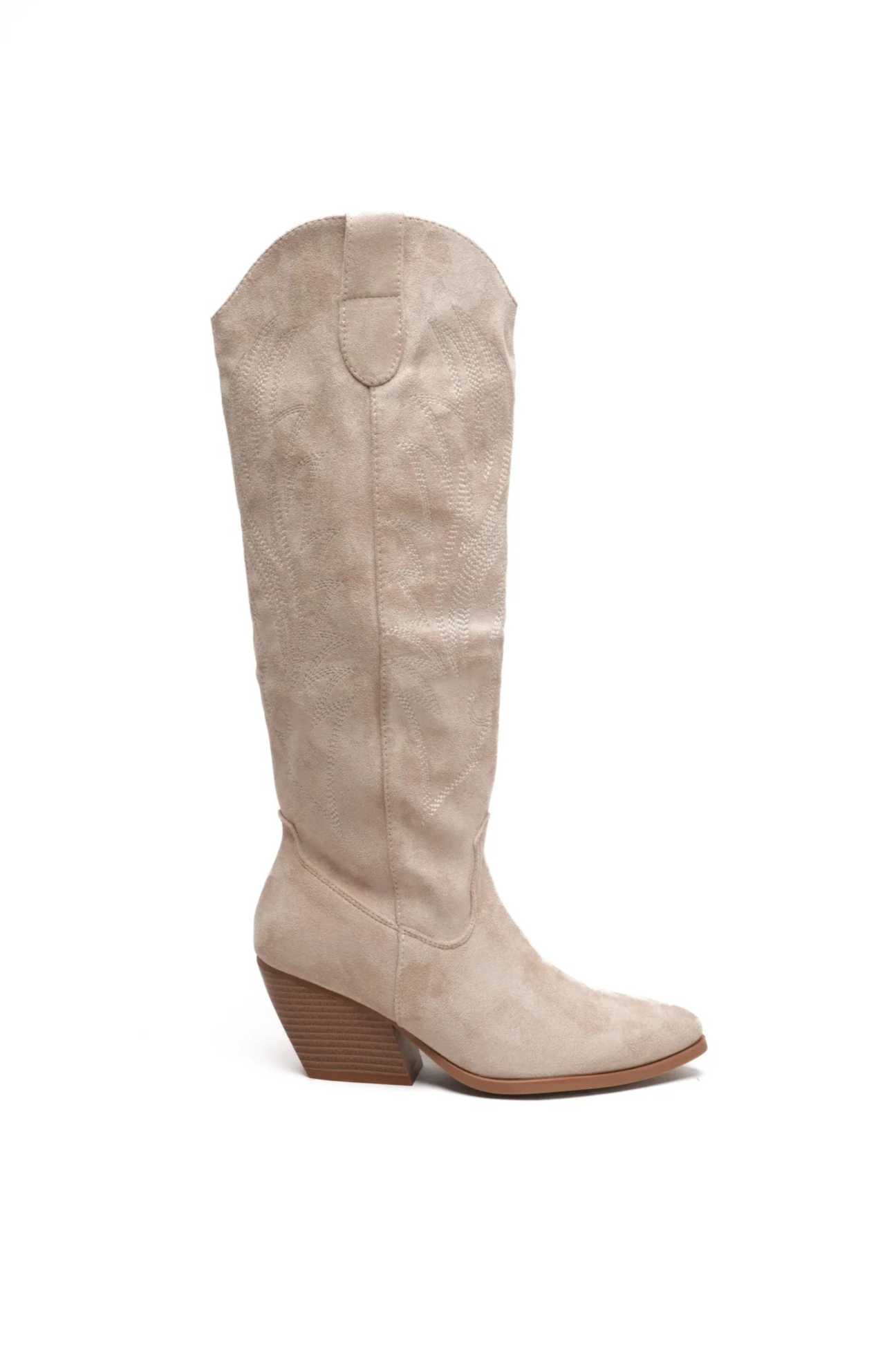 Botte Santiags suédine style Cowboy, Beige