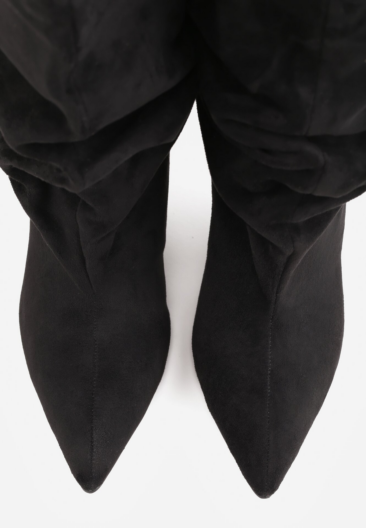 Bottines bout pointu souple plissé à talon - noir