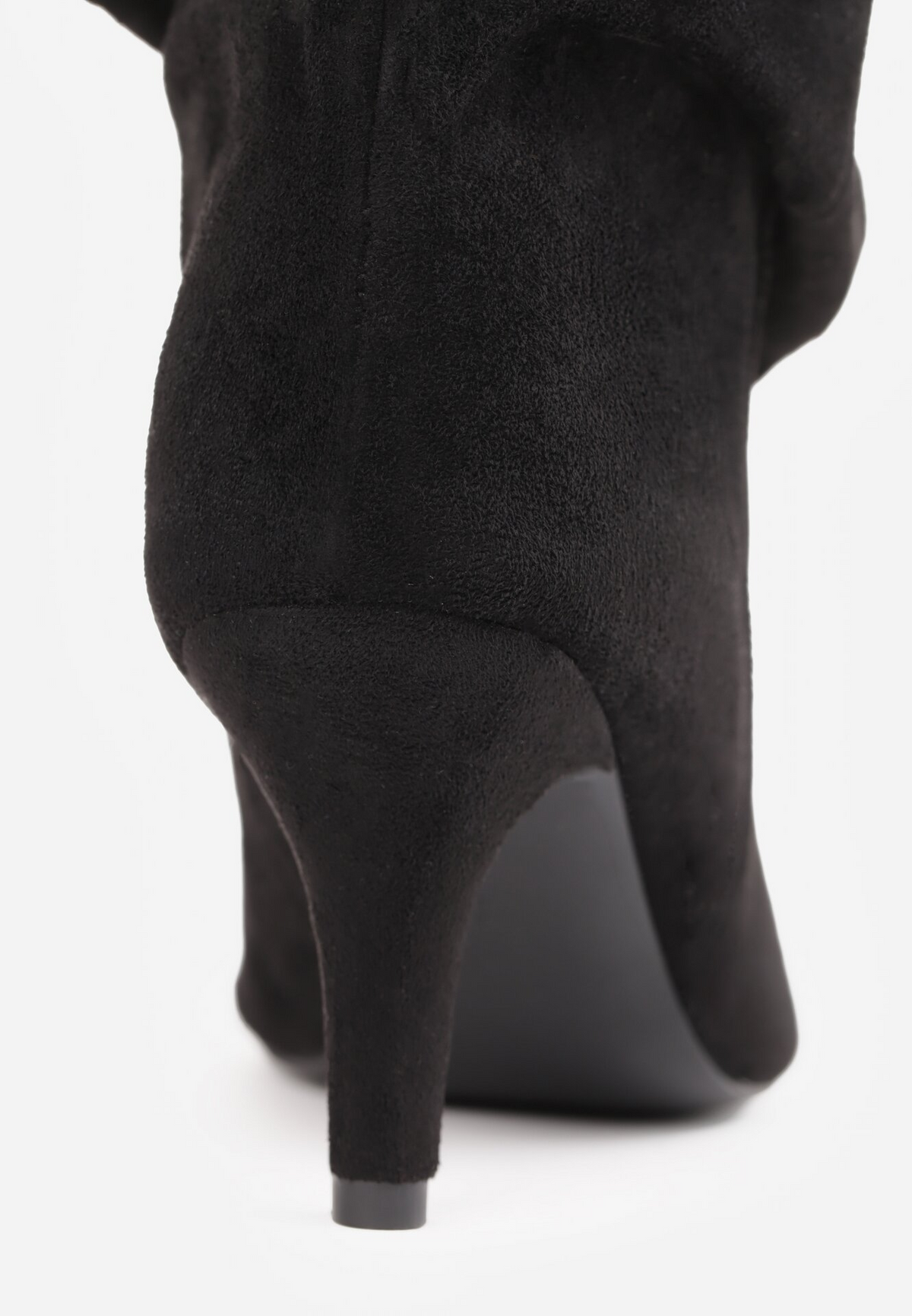 Bottines bout pointu souple plissé à talon - noir