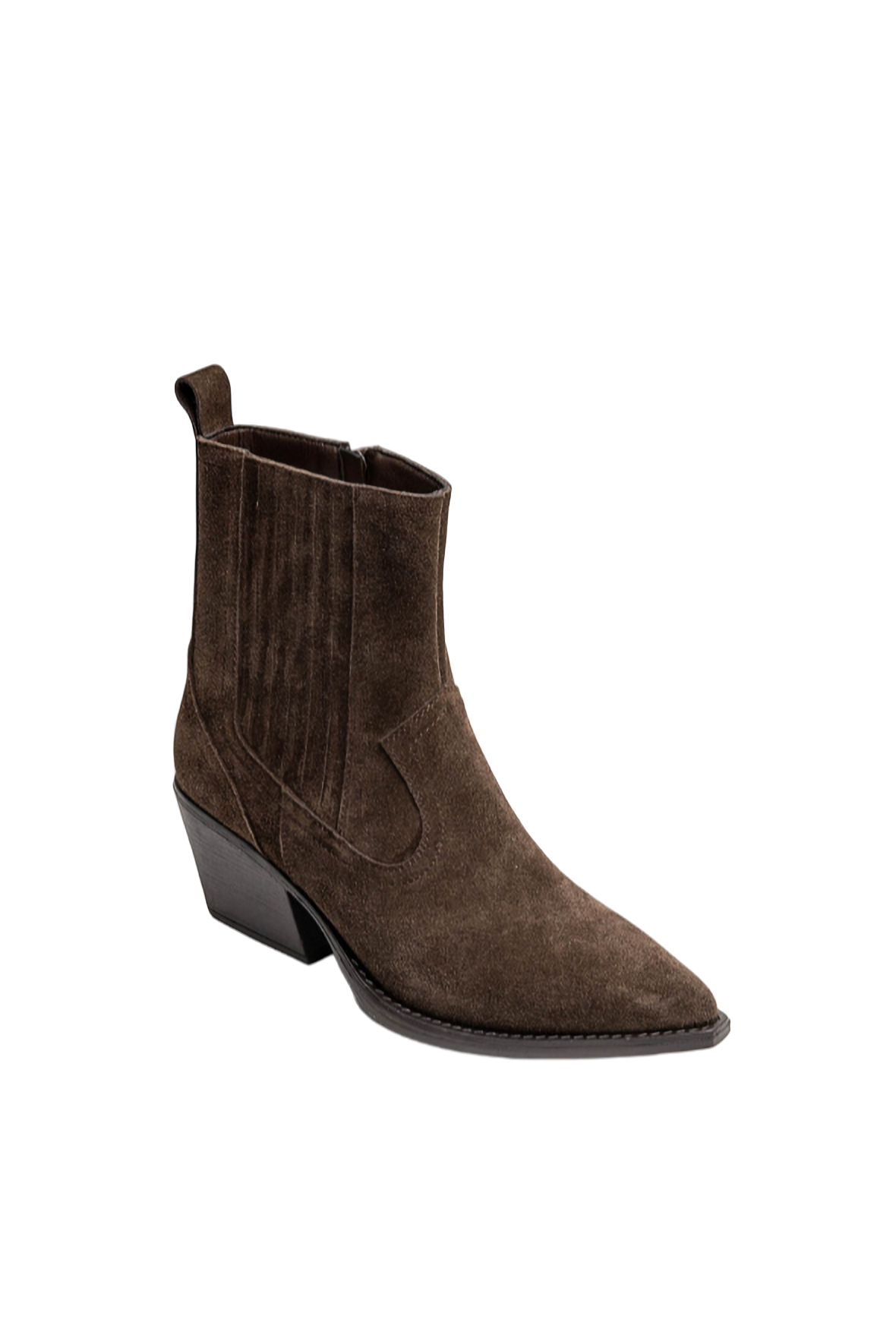 Bottines Santiags cuir nubuck, Marron
