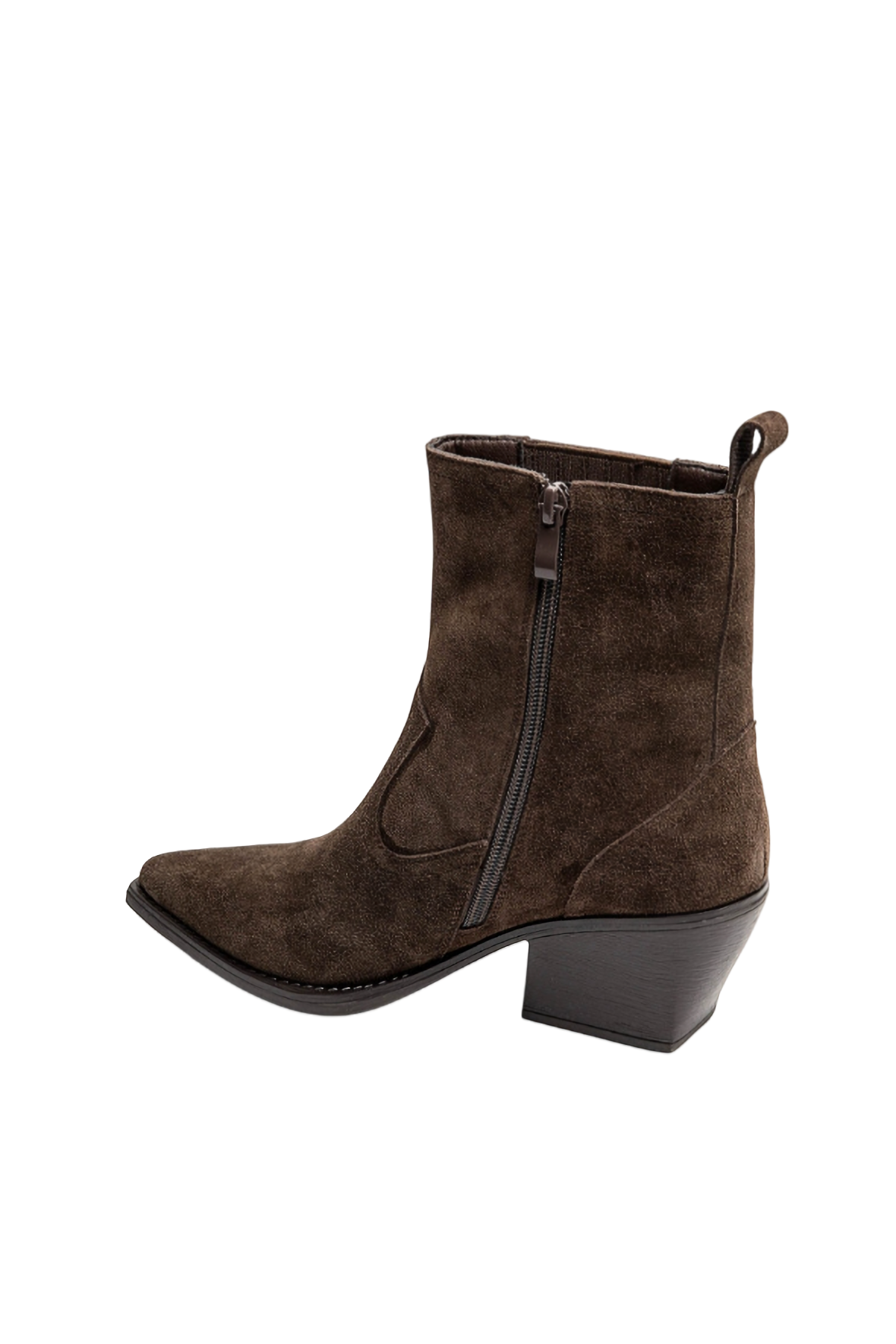 Bottines Santiags cuir nubuck, Marron