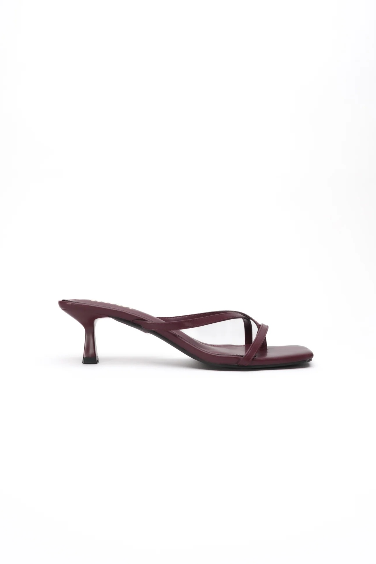 Mules à entredoigts multi brides, Bordeaux