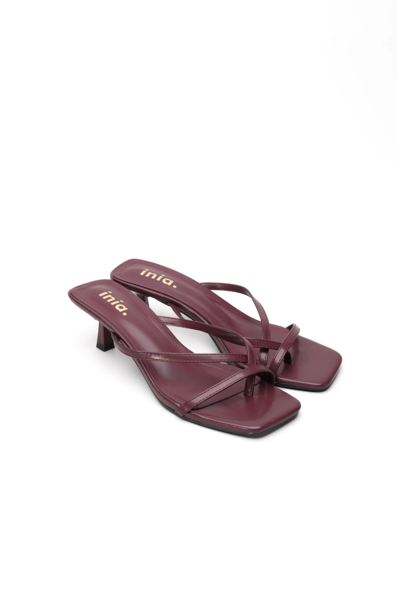 Mules à entredoigts multi brides, Bordeaux