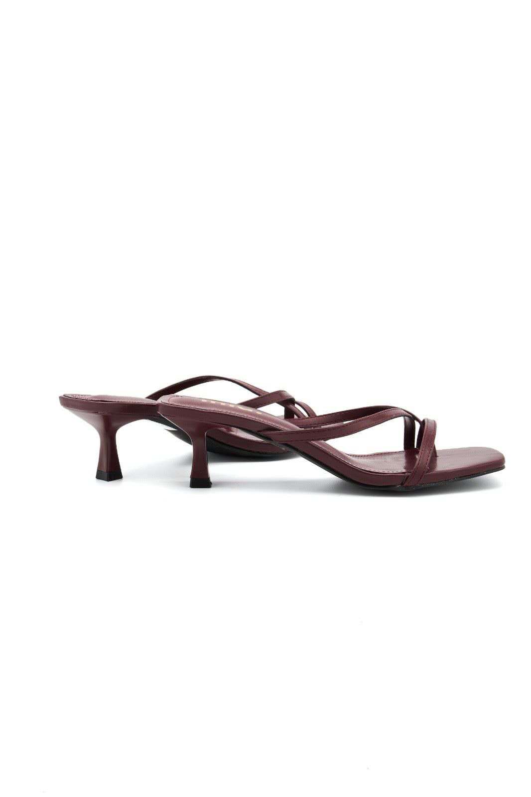 Mules à entredoigts multi brides, Bordeaux
