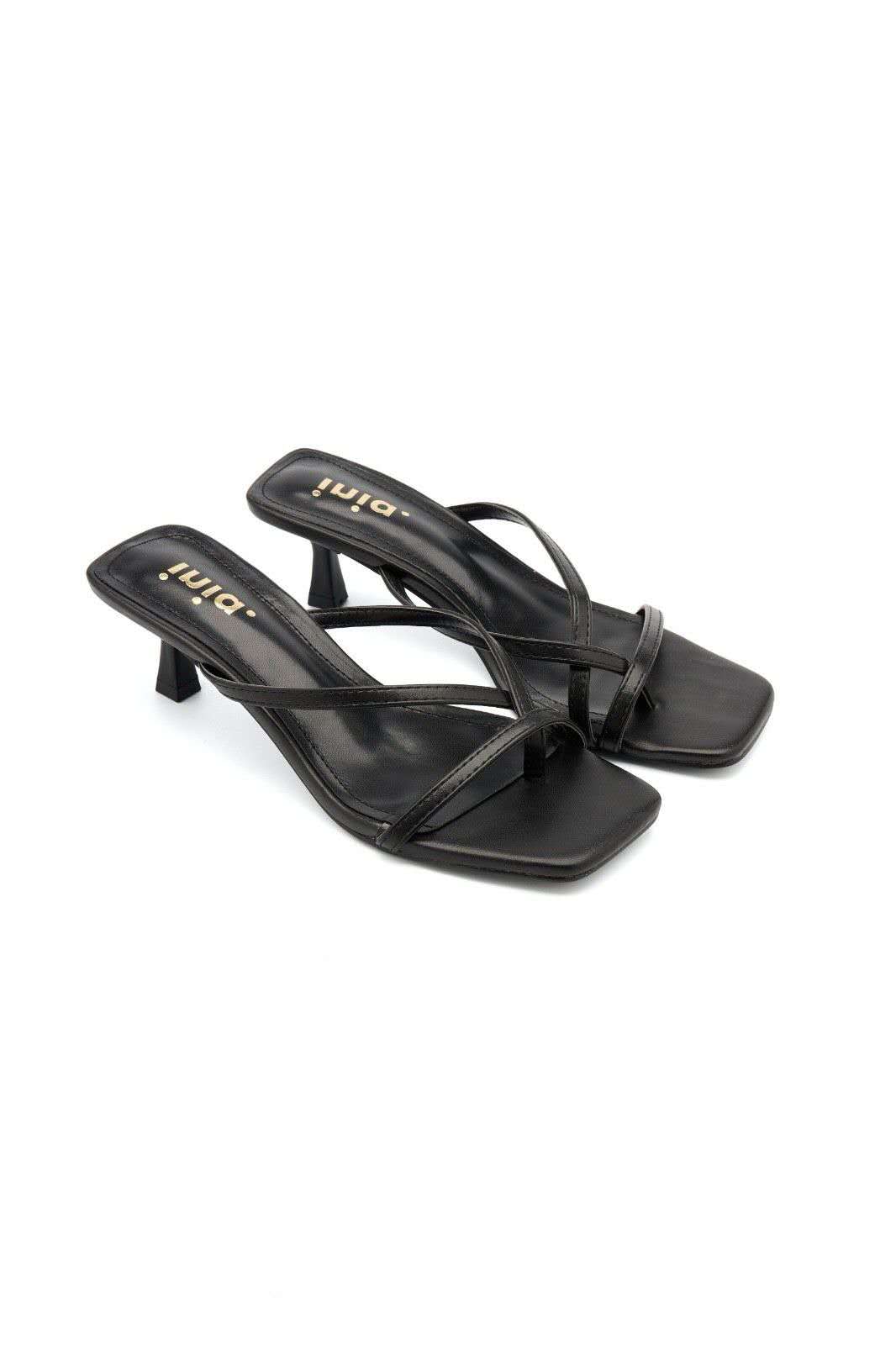 Mules à entredoigts multiples brides, noire