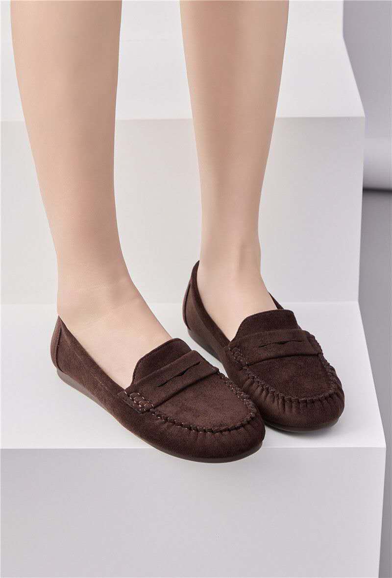 Mocassins Confort en Suédine - marron