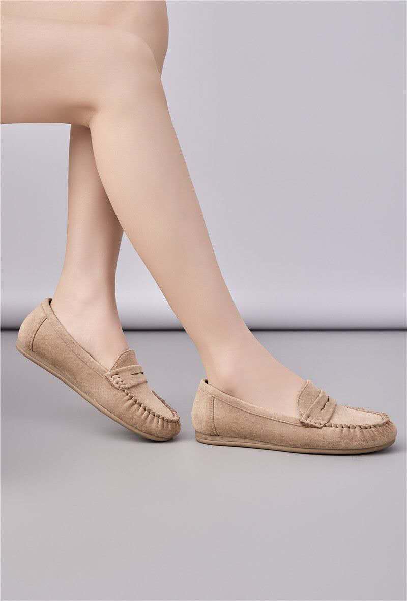 Mocassins Confort en Suédine - taupe