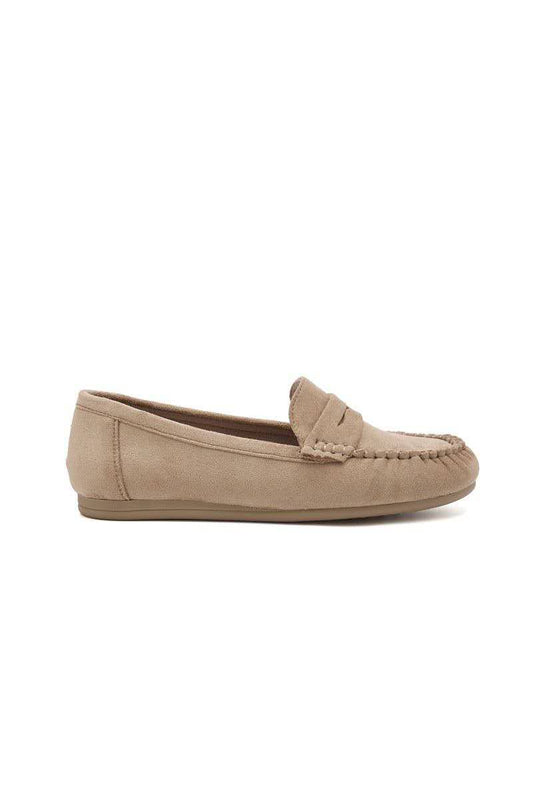Mocassins Confort en Suédine - taupe