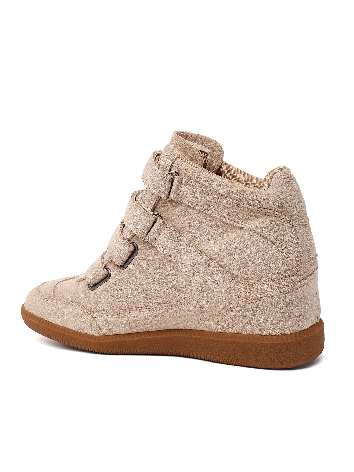Sneakers Compensées à multi Brides Scratch Beige