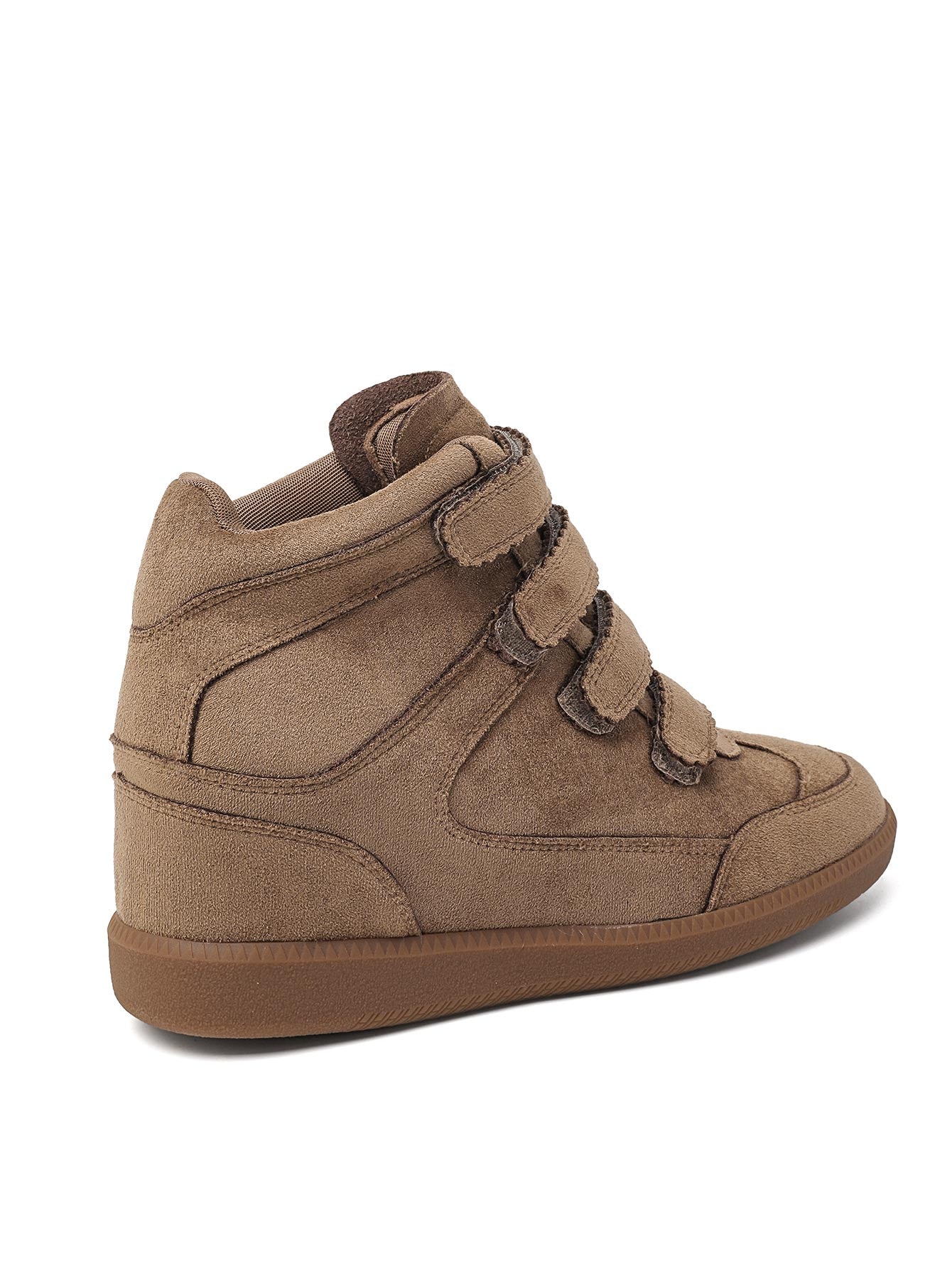 Sneakers Compensées à multi Brides Scratch Taupe
