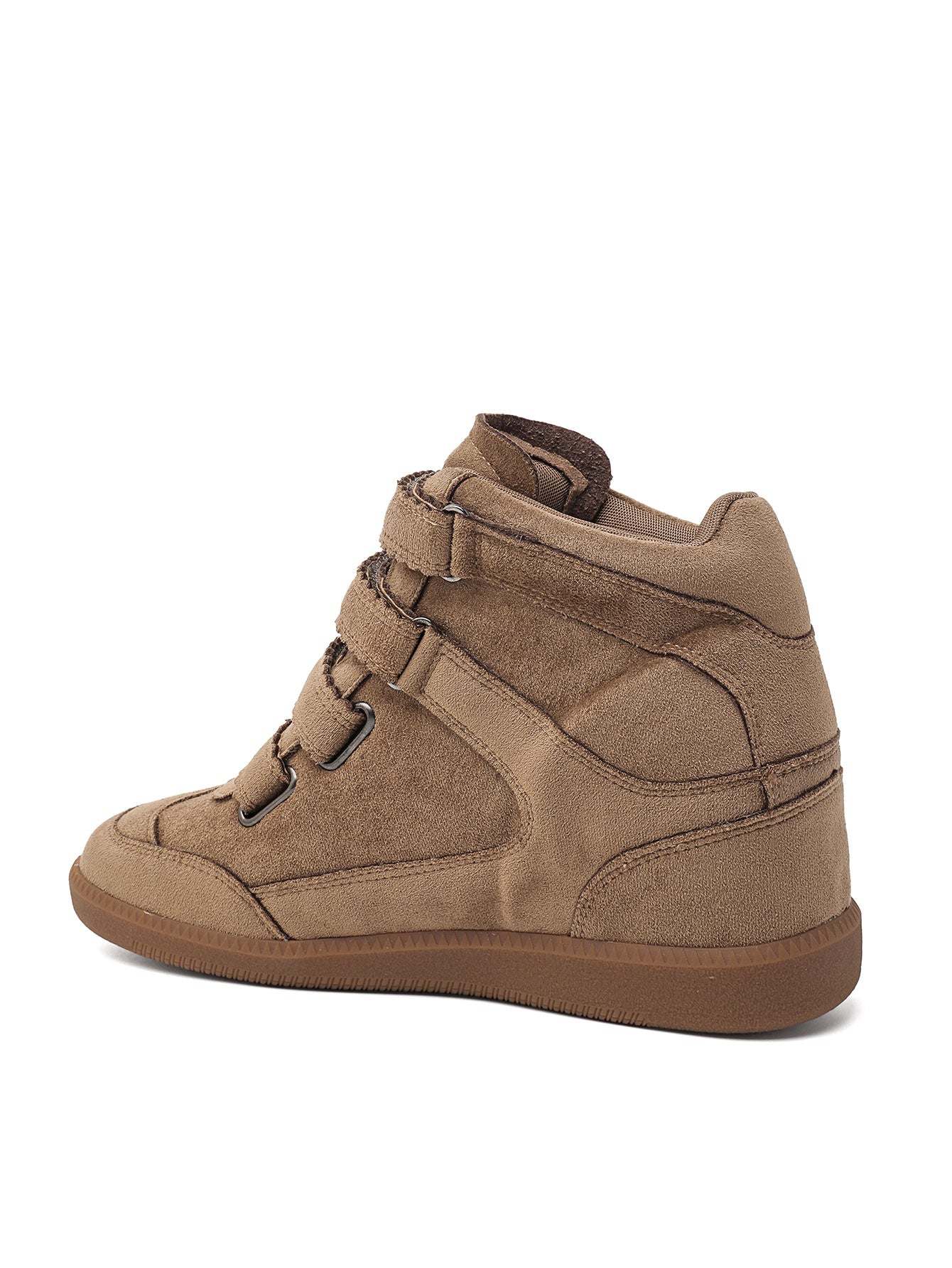 Sneakers Compensées à multi Brides Scratch Taupe