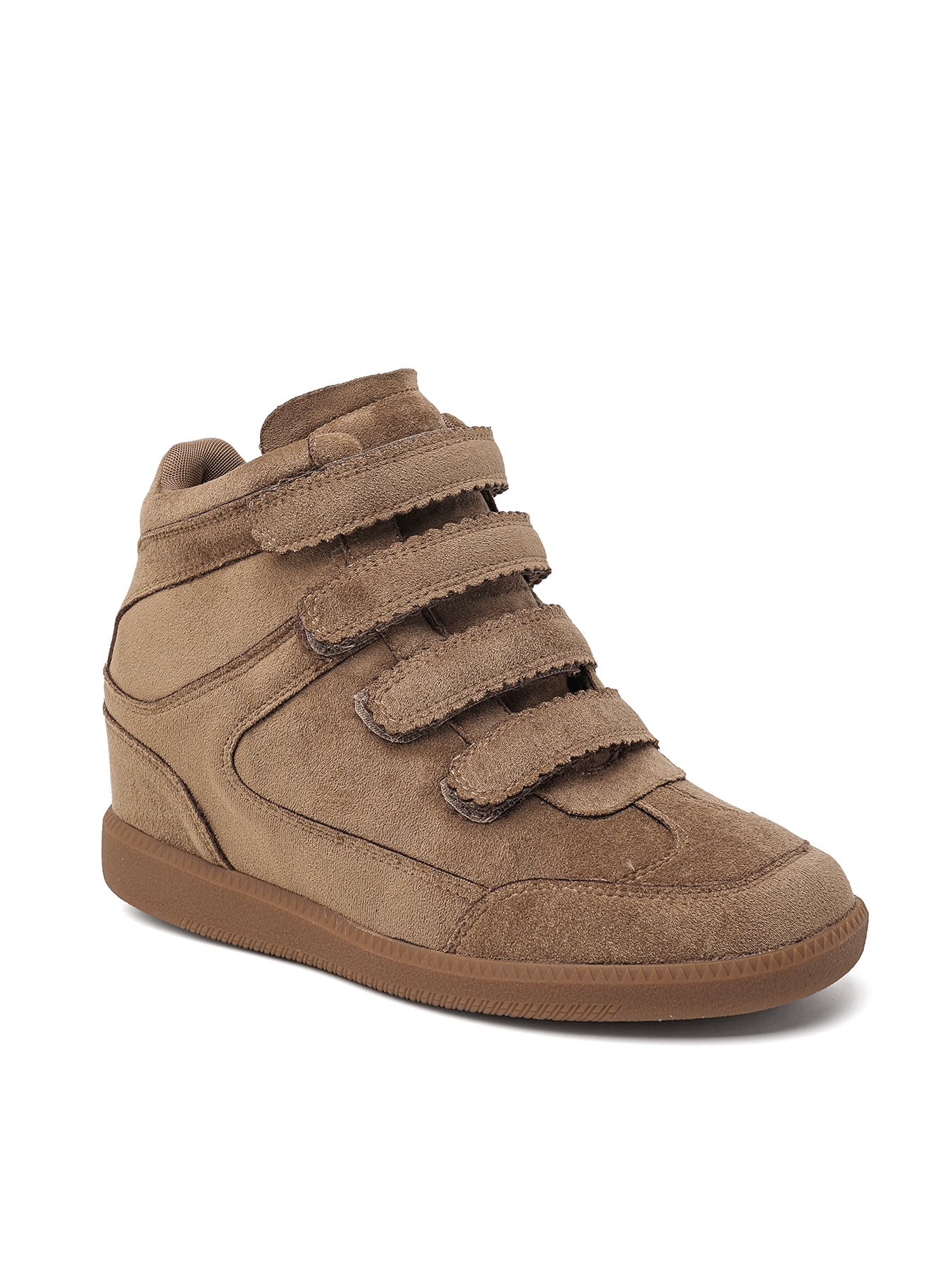 Sneakers Compensées à multi Brides Scratch Taupe