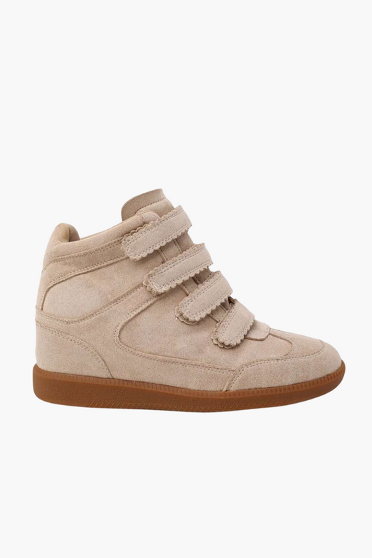 Sneakers Compensées à multi Brides Scratch Beige