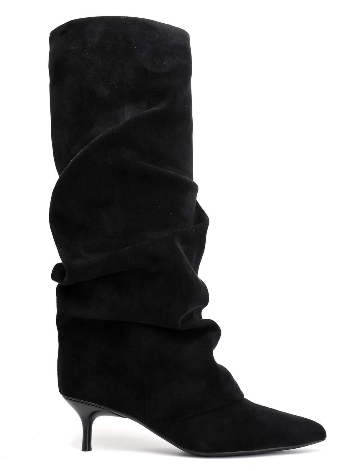 Bottes Hautes Slouchy en Suédine - noir