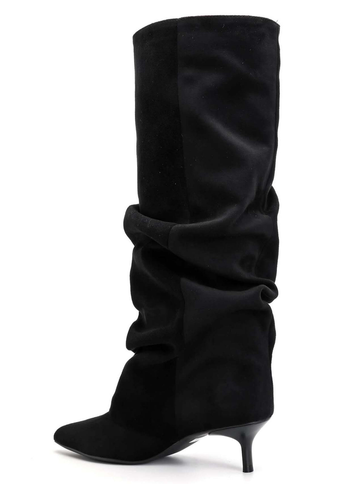 Bottes Hautes Slouchy en Suédine - noir