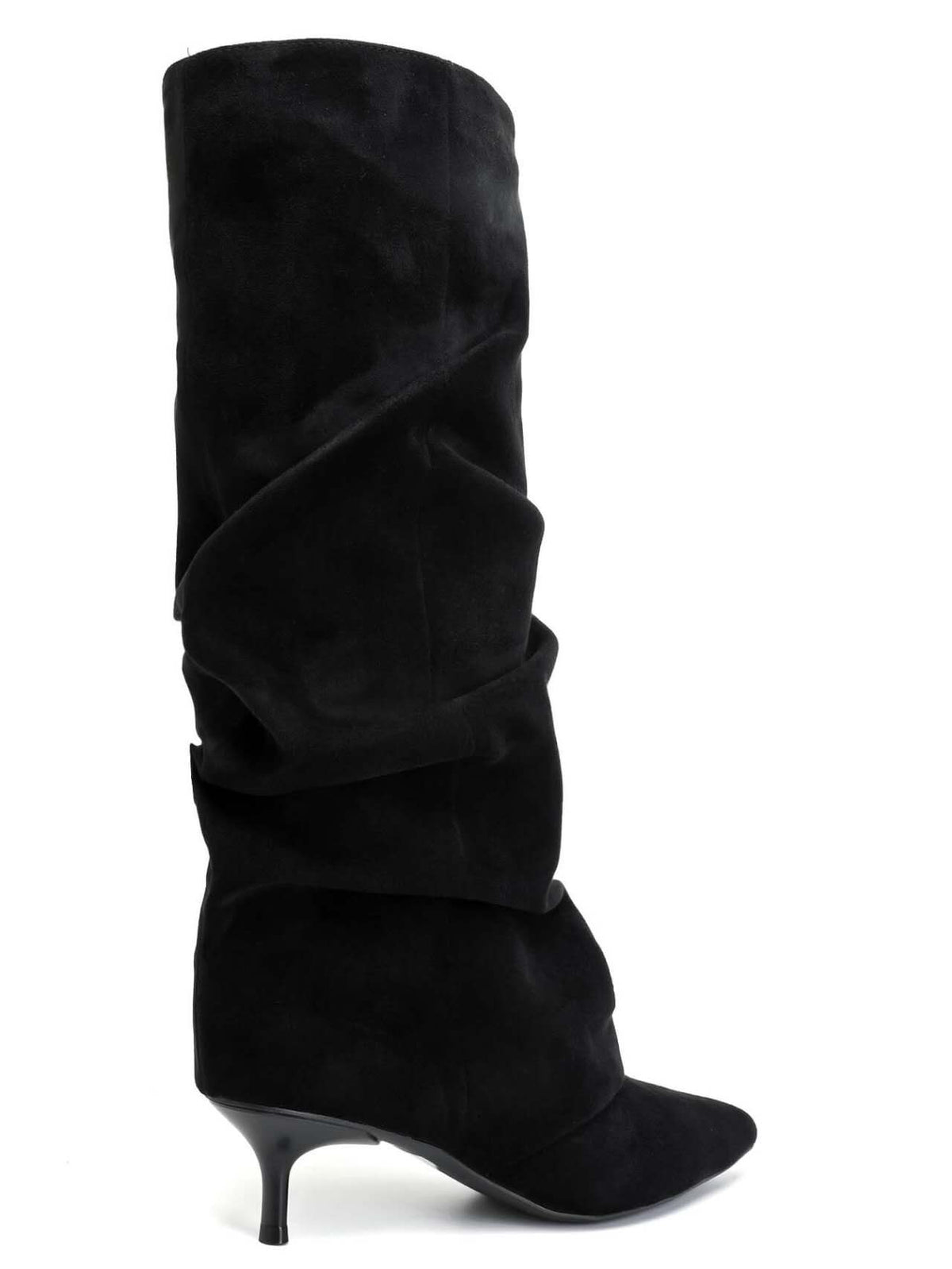 Bottes Hautes Slouchy en Suédine - noir
