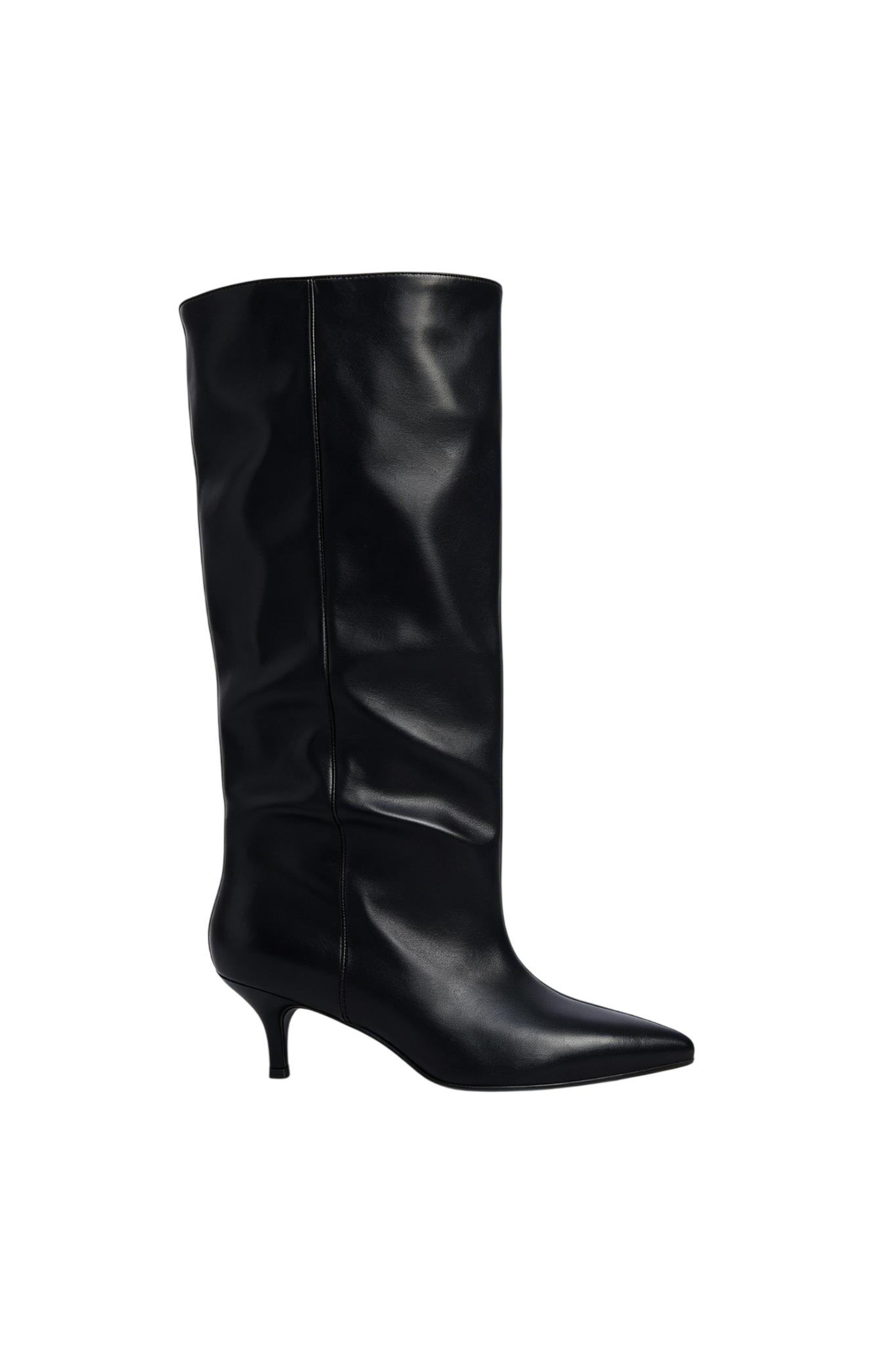 Bottes bout pointu à talon kitten - noir