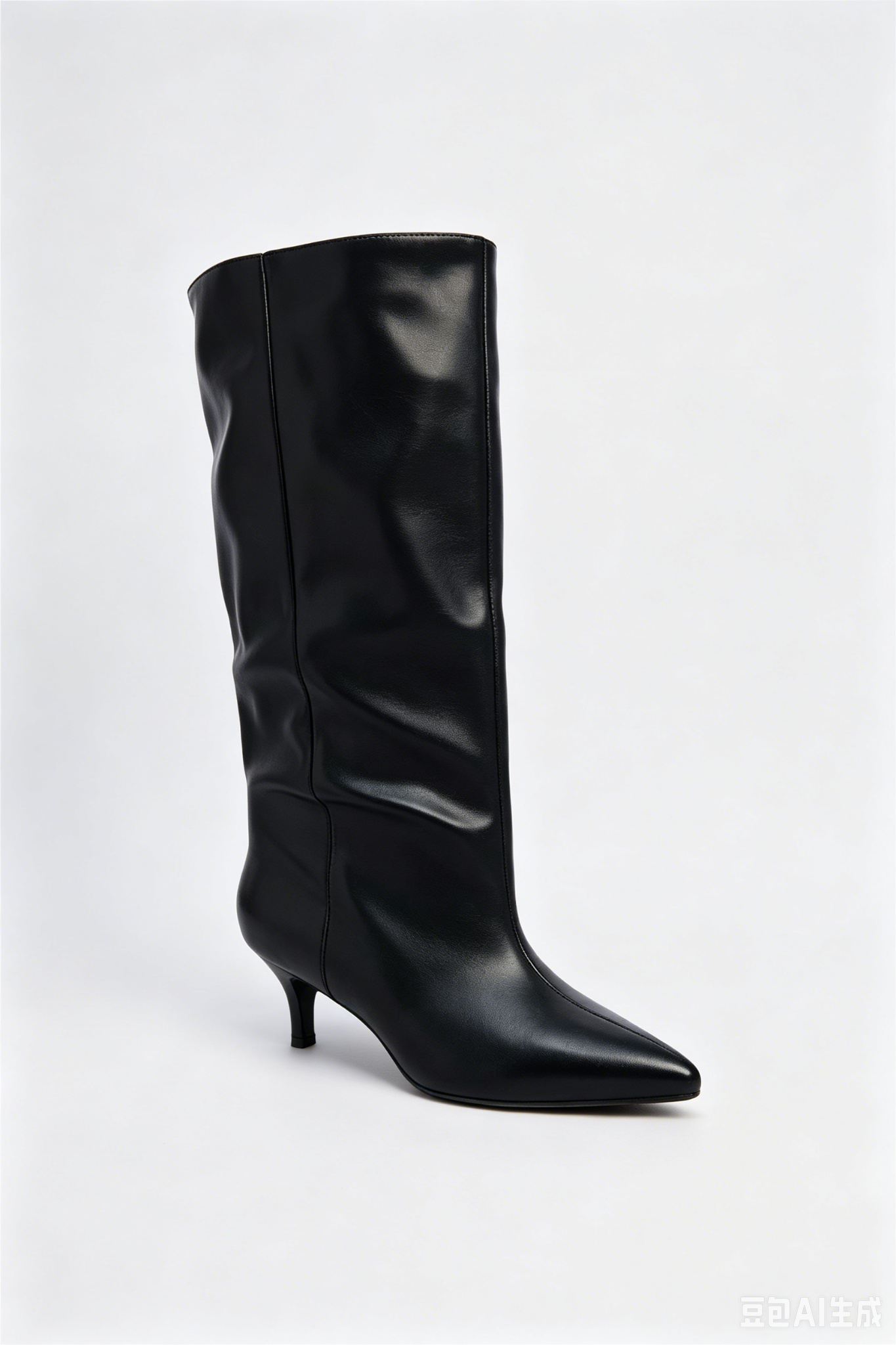 Bottes bout pointu à talon kitten - noir