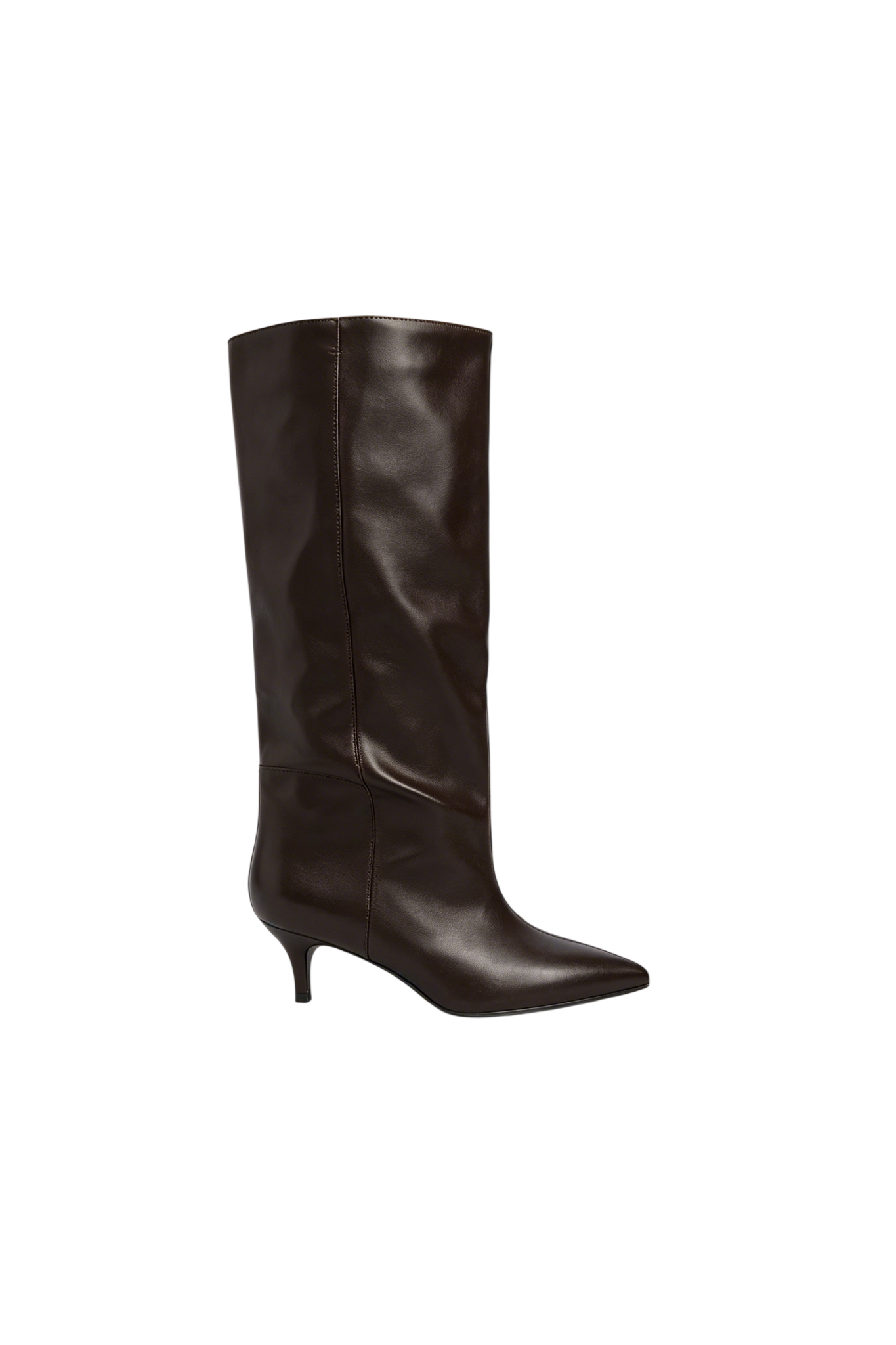 Bottes bout pointu à talon kitten - marron