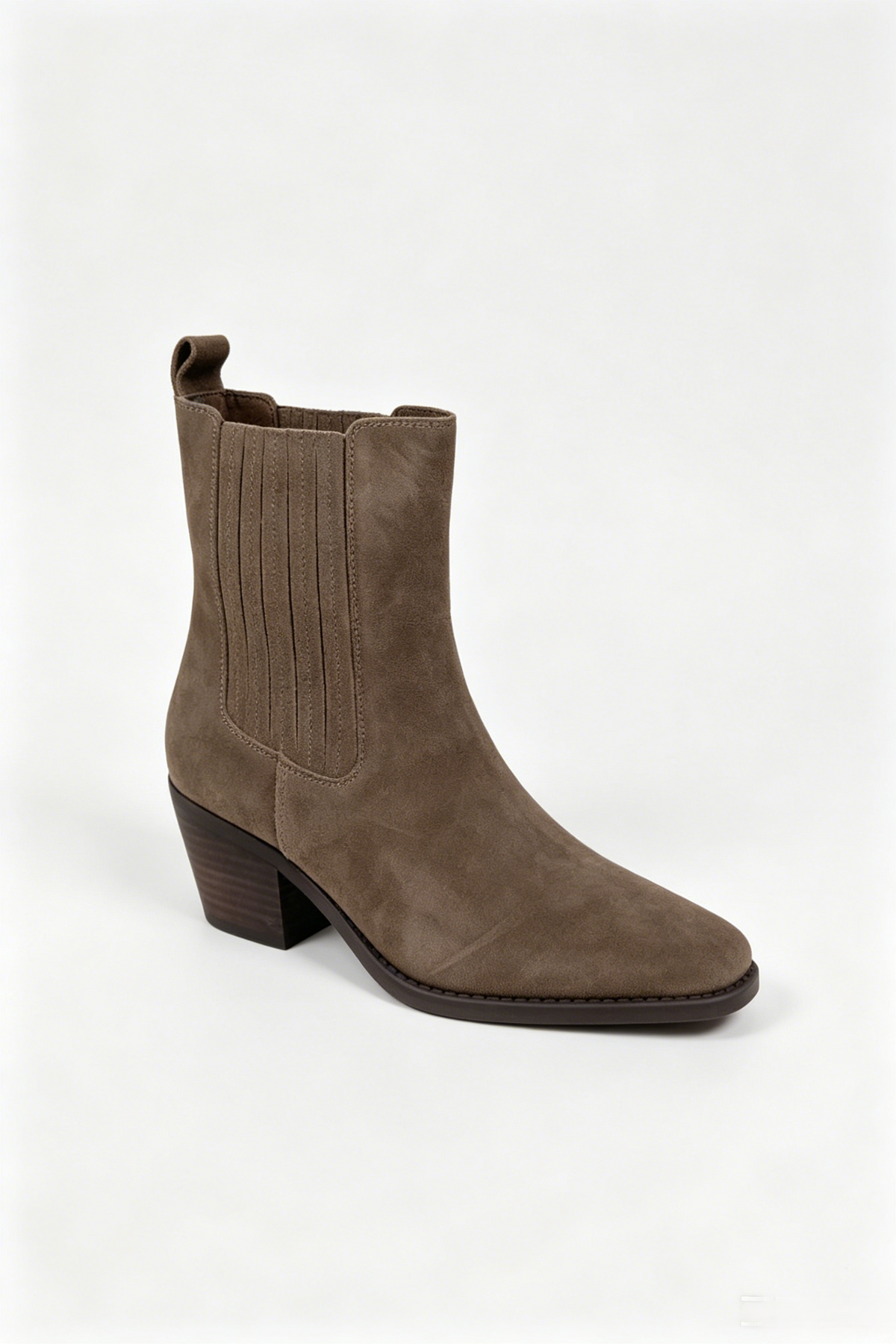 Bottines Santiags cuir nubuck - taupe