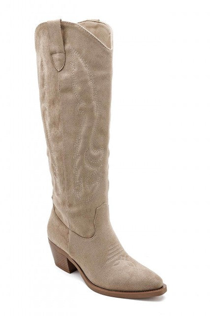 Bottes Santiags style Cowboy, Taupe