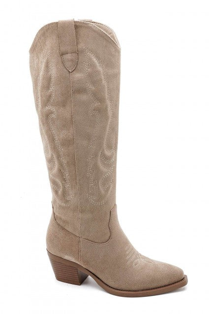 Bottes Santiags style Cowboy, Taupe