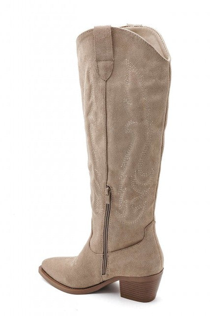 Bottes Santiags style Cowboy, Taupe