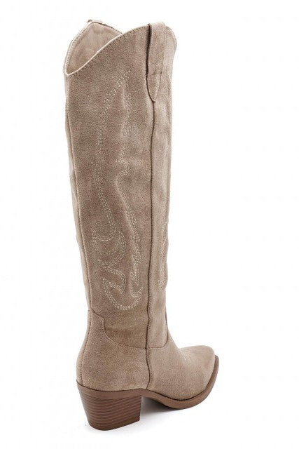Bottes Santiags style Cowboy, Taupe