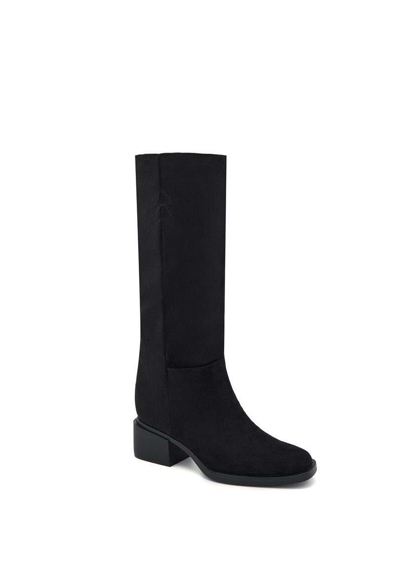 Bottes Hautes Droites en Suédine - marron