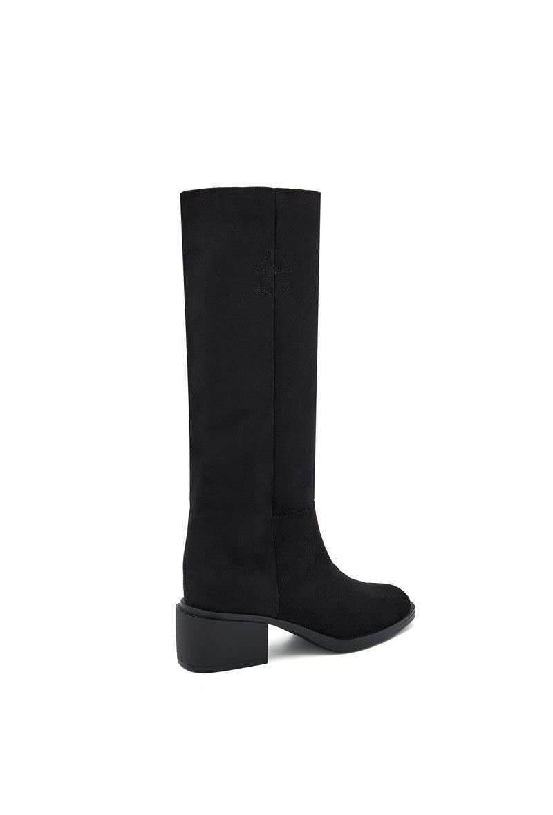 Bottes Hautes Droites en Suédine - marron