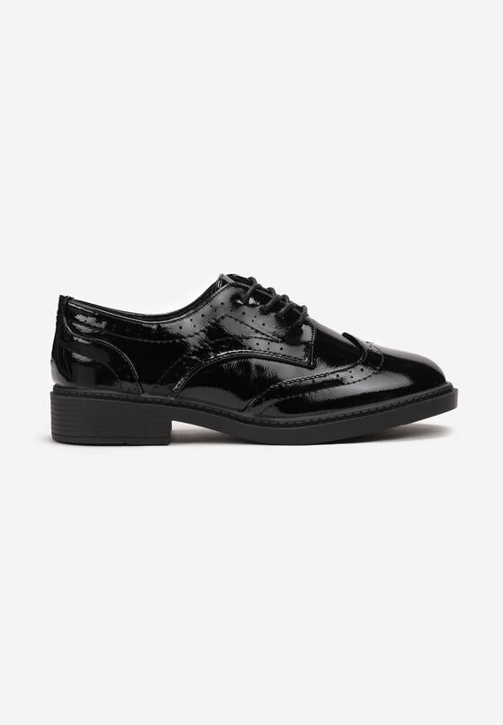 Chaussures à lacets / Derbies Femme, Noir Vernis