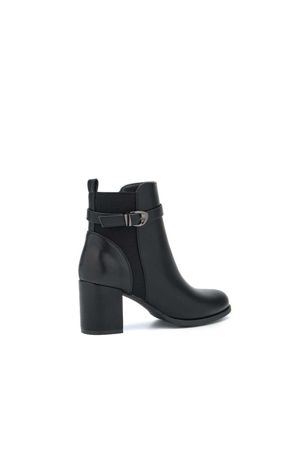 Bottines à talon large et bride à boucle - noir
