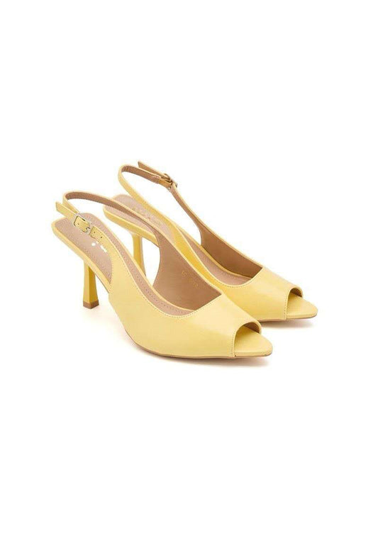 Escarpins slingback à bouts ouverts, Jaune