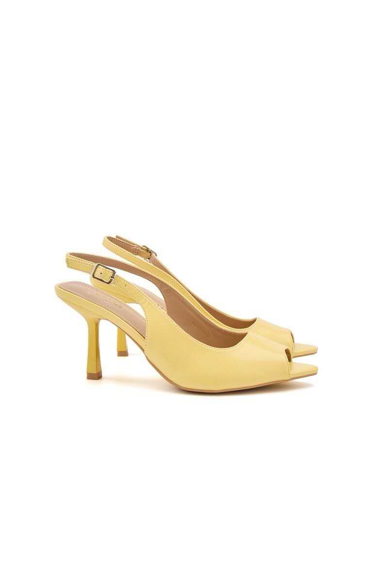 Escarpins slingback à bouts ouverts, Jaune