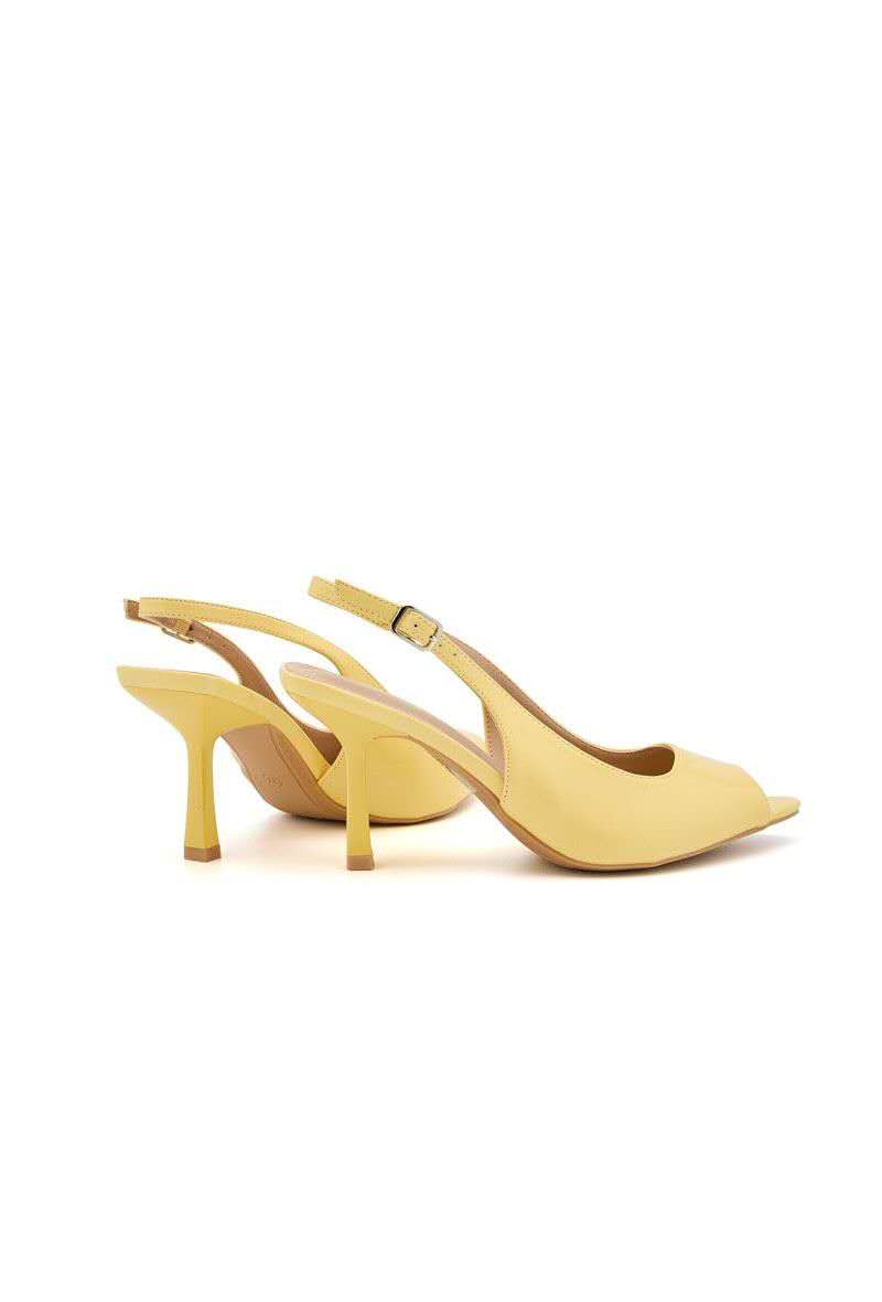 Escarpins slingback à bouts ouverts, Jaune