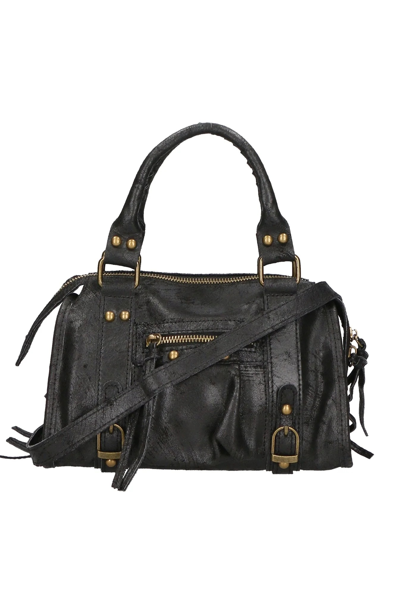 VICKY Sac à main Cuir Vintage, Noir