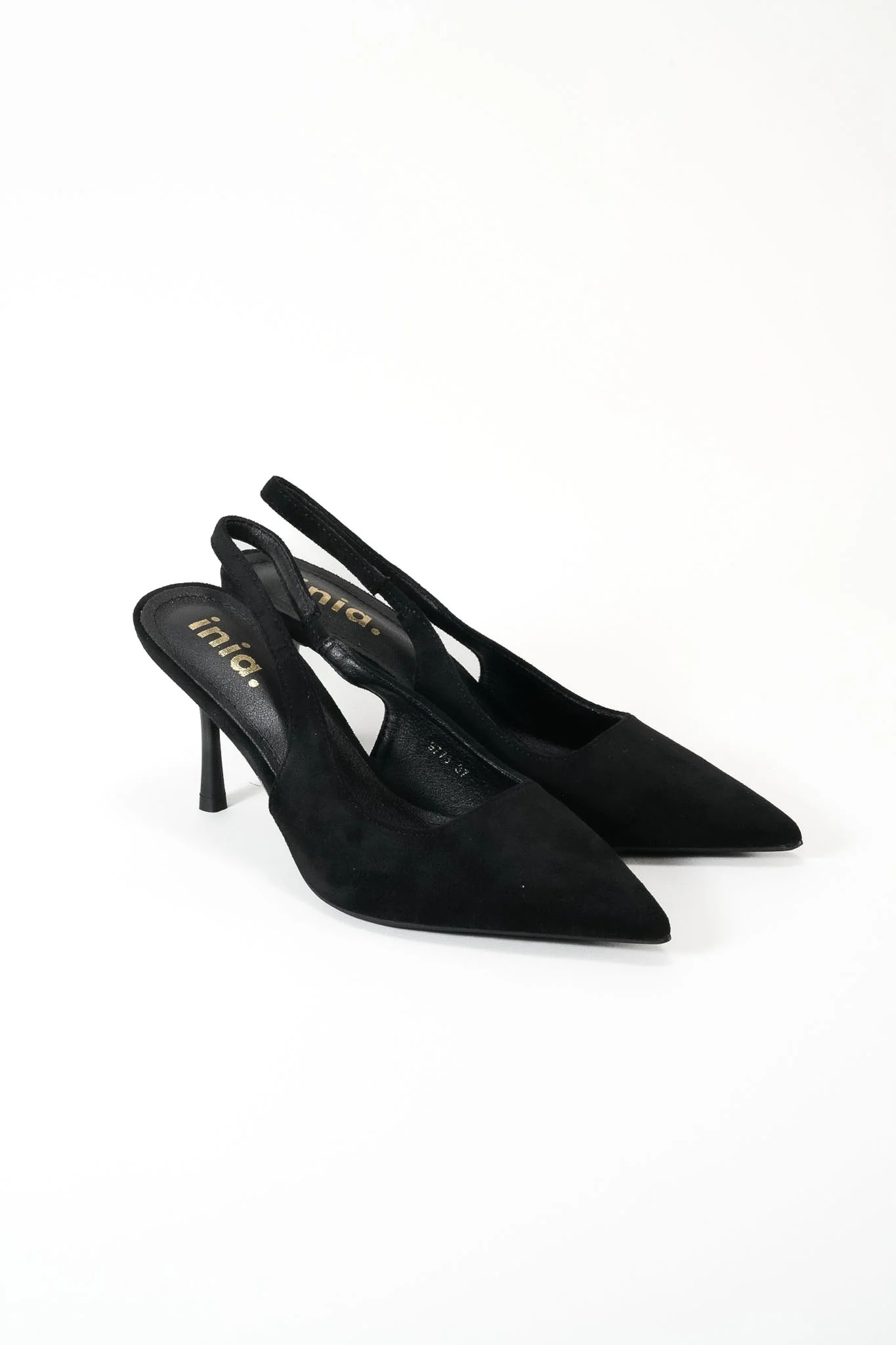 Escarpins slingback à talon aiguille, Noir