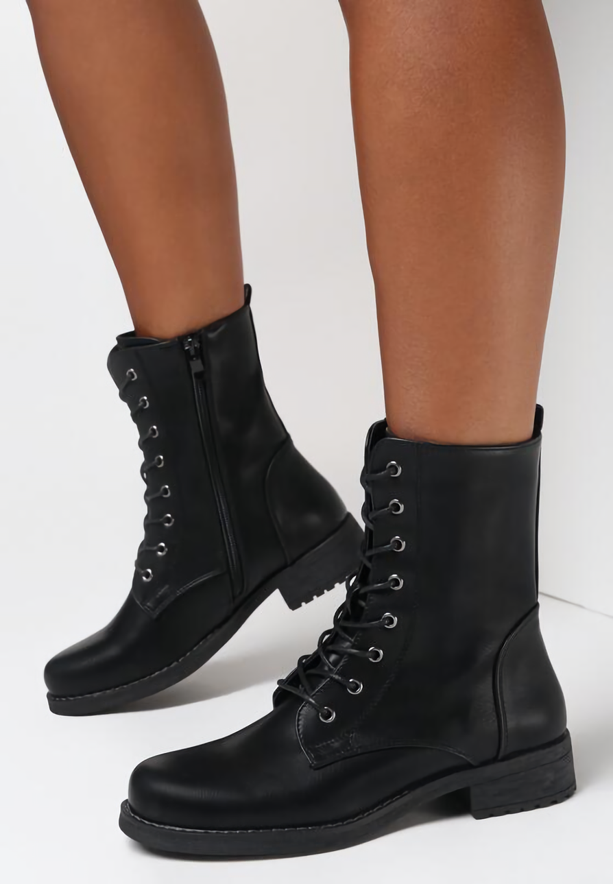 Bottine femme sale style militaire
