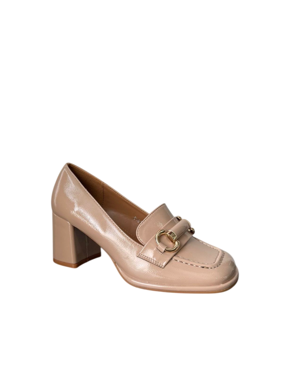 Mocassins femmes à talon bloc, Beige