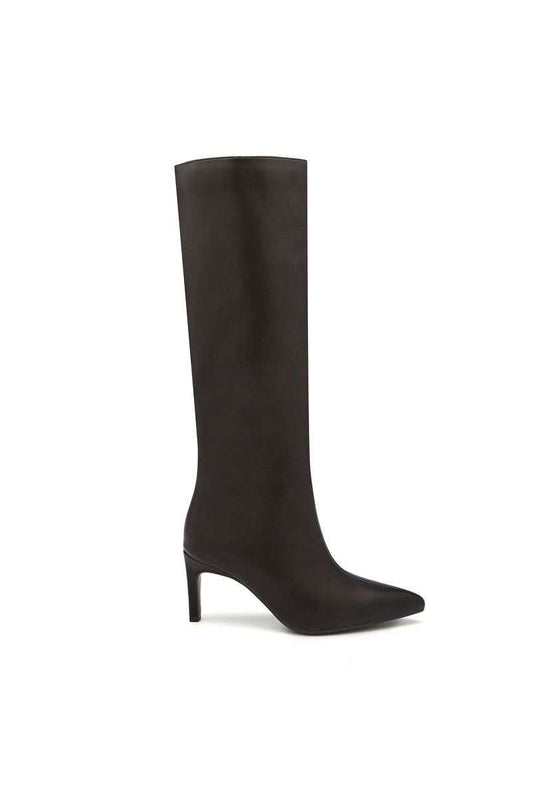 Bottes bout pointu à talon kitten - marron