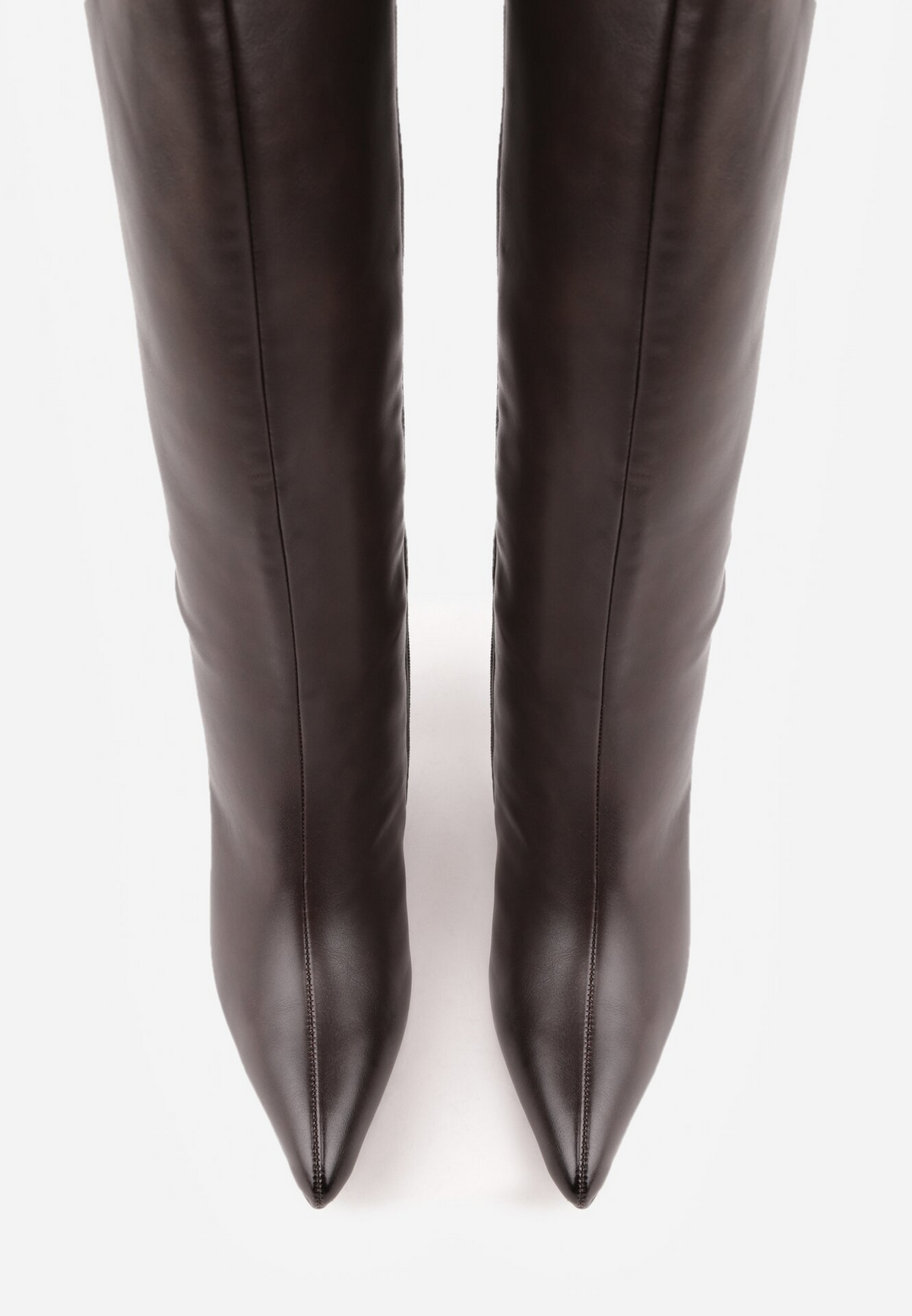 Bottes bout pointu à talon kitten - marron