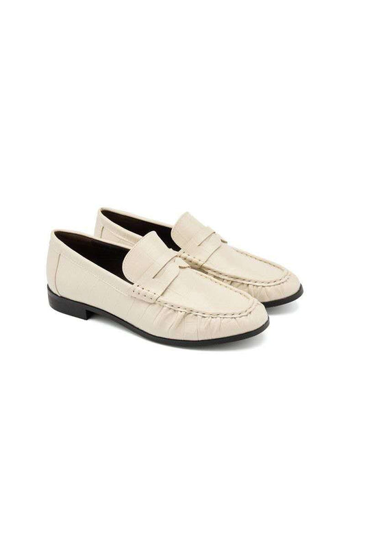 Mocassins plates,  Beige écru