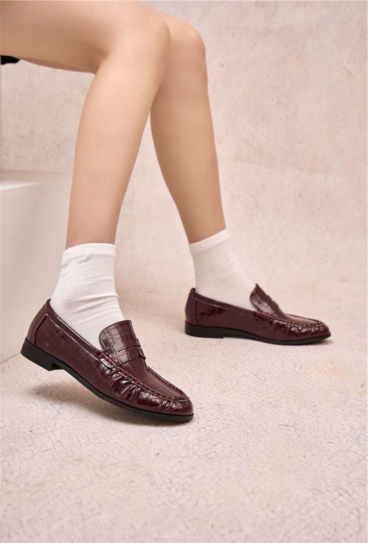 Mocassins plates, Bordeaux