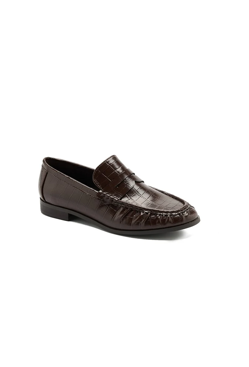 Mocassins plates - marron