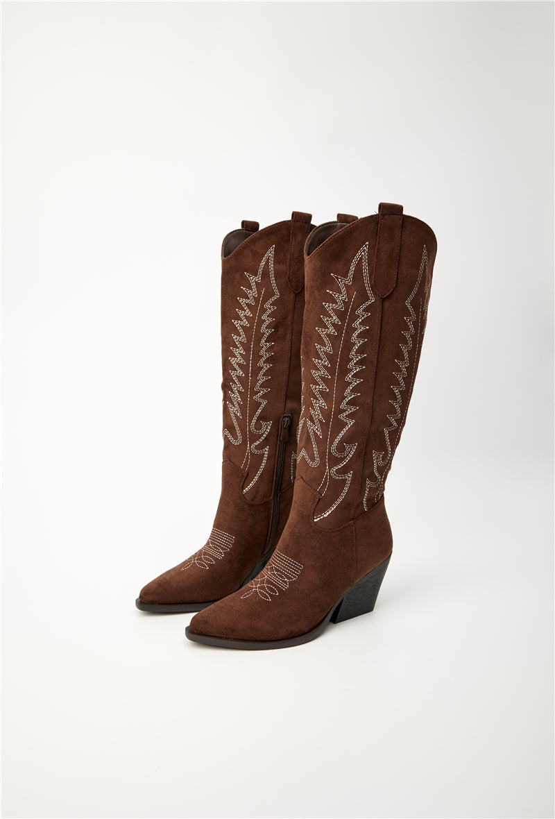 Bottes Santiags style Cowboy, Marron